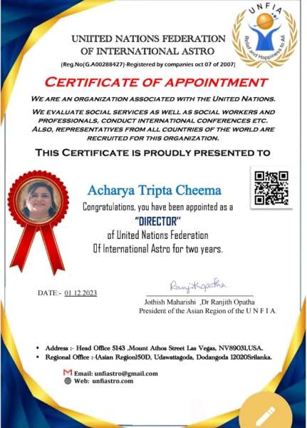 Certificate Of Appointment 